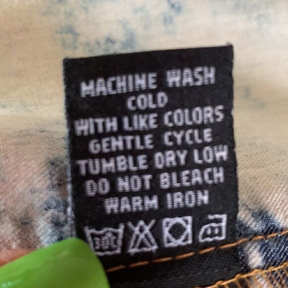 Men's Retro District Button-down Acid Wash Shirt Size L Short Sleeves - Picture 11 of 11